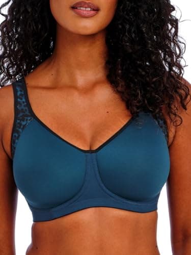 Image of Freya Women's Sonic Underwire Molded Spacer Sports Bra, Midnight Leopard, 30GG US