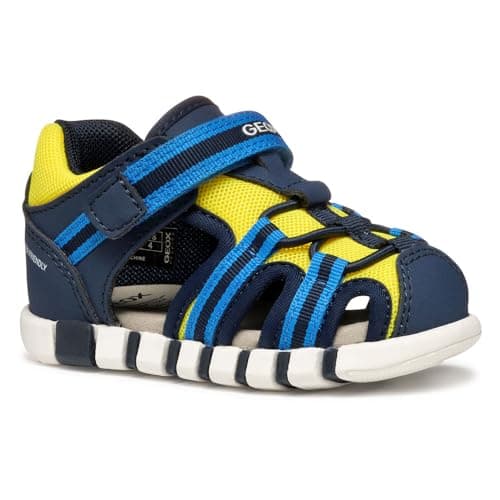 Image of Geox B Sandal IUPIDOO BOY, Baby - Jungen Sandal, Navy/Fluo Yellow,