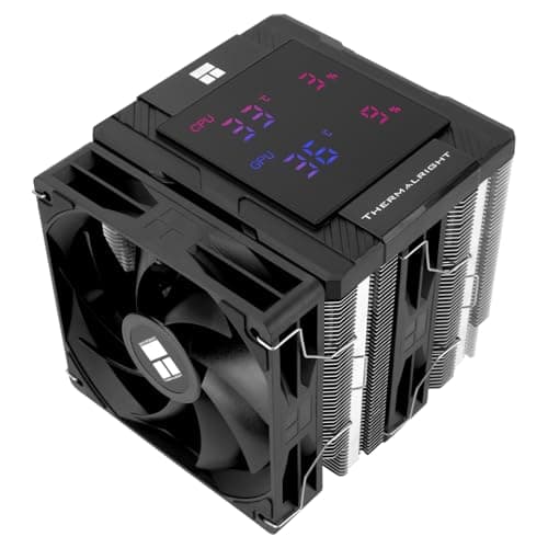 Image of TR-Peerless Assassin 120 Digital Black CPU Cooler, Double 120mm PWM Fans with 1850RPM Speed, Support Intel lga1700/1851/115X,AMD:AM4/AM5, Computer CPU Cooling,Digital Screen Top Cover