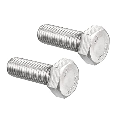 Image of sourcing map M14 Hex Bolt M14-2 x 40mm 304 Stainless Steel 4.8 Grade Fully Threaded Hexagonal Head Screw Bolts 2pcs