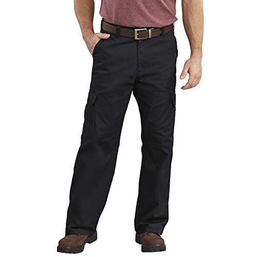 Image of Dickies Mens Cargo Work Trousers Loose Fit Cargo Work Trousers, Black, 36 W/32 L