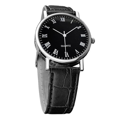 Image of Analog Watch - Stainless Steel Watch | Classic Wristwatch for Men, Mens Watches Ultra-Thin Minimalist Waterproof-Fashion Wrist Watch for Men Unisex Dress with Leather Band,