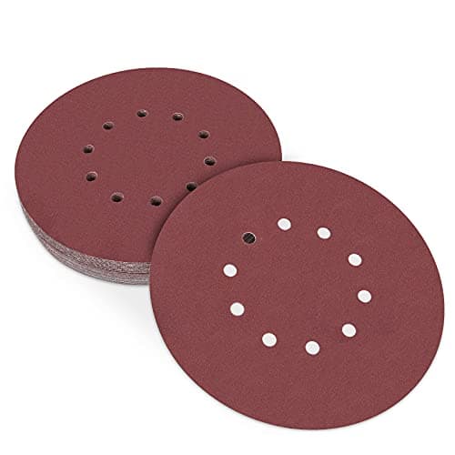 Image of 225 mm Sanding Discs 120 Grit, 9 inch Orbital Sander Discs, 225 mm Hook and Loop Sanding Discs 10 Holes Round Sandpaper Sheet for Drywall Sander Long Neck Sander Sanding Giraffe(25 Pcs)
