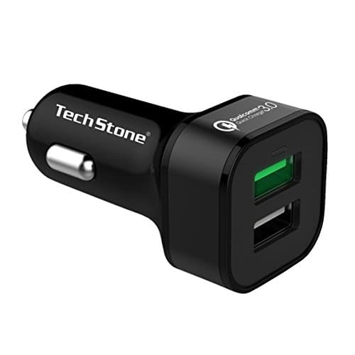 Image of TechStone Car Charger Dual USB In Car Fast Charging Adapter Quick Charge 3.0 – Mini Phone Cigarette Lighter 12v Socket for iPhone XS/XR/Max/7/8/Plus, Air 2/ iPad Pro/Mini, Galaxy, LG, HTC