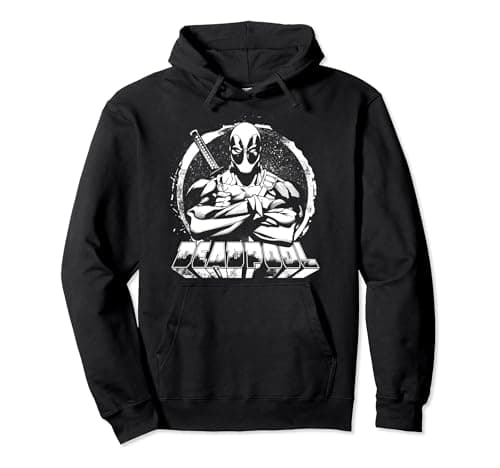 Image of Marvel Deadpool Arms Crossed Chalk Out Badge Pullover Hoodie