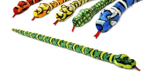 Image of 150cm 5ft soft toy snake - 6 assorted cuddly plush designs, 1 sent out at random - Keel Toys