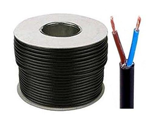 Image of Black 3182Y 2 Core 1mm 10 Amp PVC Flexible Cable Cut To Length Flex (25 Meters)