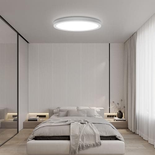 Image of Taoellen 18W Bathroom Ceiling Light, 6500K Cold White LED Bathroom Light, 1620lm Round Flush Ceiling Lamp for Kitchen, Corridor, Hallway, Balcony, Porch