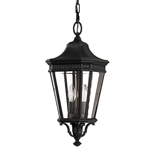 Image of IP23-2 Bulb Chain Lantern - Black - LED E14 60W Bulb - Outside - External - Exterior