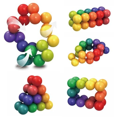 Image of Sensory Toys for Autism, Kids, Toddlers - Rainbow Puzzle Balls to Relieve Stress, Anxiety - Quiet Fidget Toys - Educational Fidget Toys for Boys and Girls - Small Sensory Toys for Adults, Children