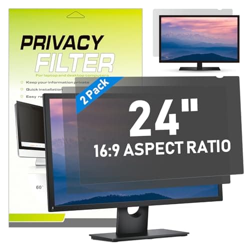 Image of LAMA [2 PACK 24 Inch Universal Computer Privacy Screen Filter for 24" Desk Monitor, Anti-Blue Light/Anti-Glare & UV Screen Protector (WxH: 20.9"*11.73"), Privacy Protection & Eye Protection(16:9)