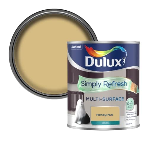 Image of Dulux Simply Refresh Multi Surface Eggsgell Paint - Honey Nut - 750ML