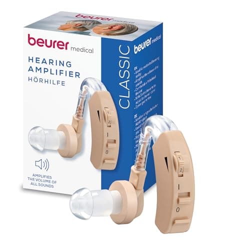 Image of Beurer HA 20 Hearing Noise Amplifier With Ergonomic Fit Behind the ear, Individual Adjustment to the Ear Canal, Volume Continuously Adjustable - Nude