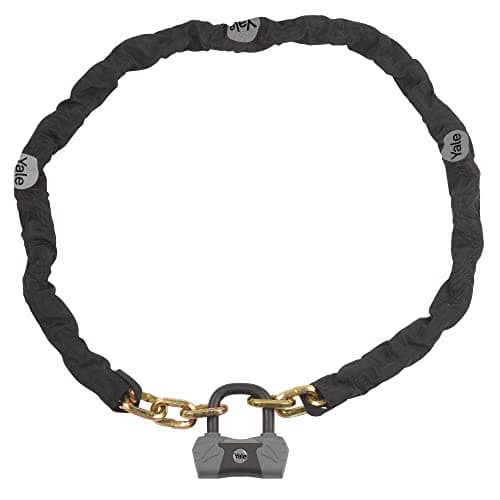Image of Yale YCL3/10/180/1 - Maximum Security Chain Bike Lock 1800mm - Heavy Duty Protection - 4 Keys Including 1 with Micro-Light, Black