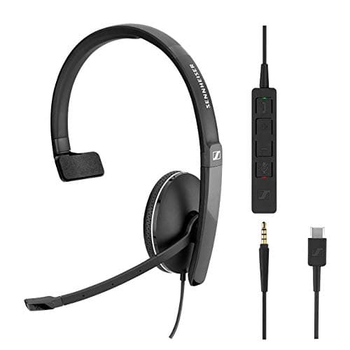 Image of Sennheiser SC 135 USB-C (508355) - A monaural headset for professionals | with HD stereo sound, noise-canceling microphone and USB-C connector (black)