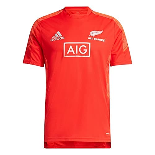 Image of adidas Mens New Zealand Rugby All Blacks Perf Train T-Shirt Actred/Nocolo S