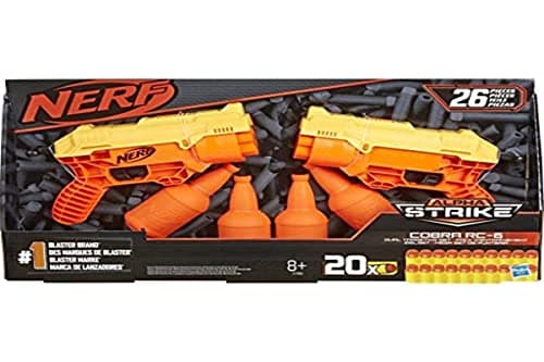 Image of Nerf Alpha Strike Set 26-Piece Cobra RC-6 Dual Targeting Set - Includes 2 Toy Blasters, 4 Half-Targets, and 20 Official Nerf Elite Darts - For Kids, Teens, Adults