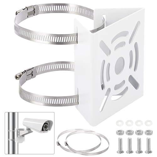 Image of TOLIDA Universal Vertical Pole Mount Bracket for CCTV Cameras with 4 Loops - Square Metal Mounting Bracket for Security Camera Ptz Dome, Outdoor/Indoor Wall Mounted Camera Bracket