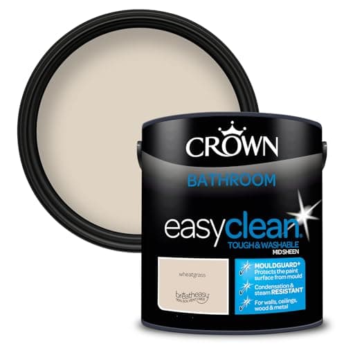 Image of CROWN Wheatgrass - Anti Mould Bathroom Paint - Washable, Mould & Condensation Resistant - Warm Beige Paint - 2.5L