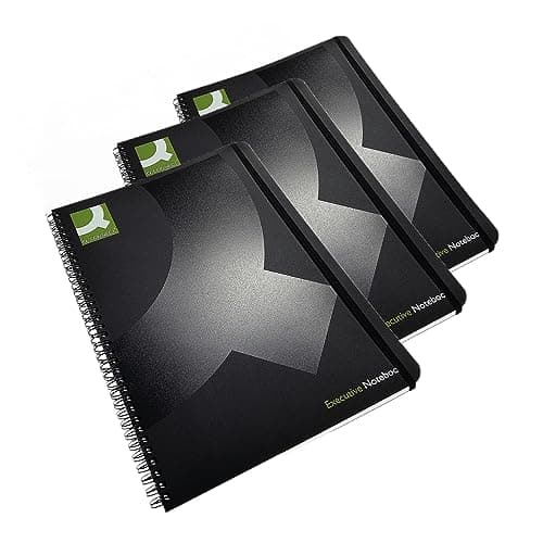 Image of Q-Connect Wirebound A4 Polypropylene Notebook 160 Pages - Black, Pack of 3