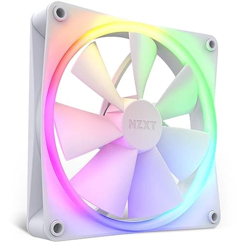 Image of NZXT F140 RGB Fans - RF-R14SF-W1 - Advanced RGB lighting customization, Single (RGB fan and controller REQUIRED AND NOT INCLUDED) - Fan x 140 mm, 14 x 14 x 2.6 cm, White