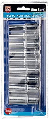 Image of Blue Spot Tools 01541 9 Piece 1/2 Inch Deep Metric Sockets