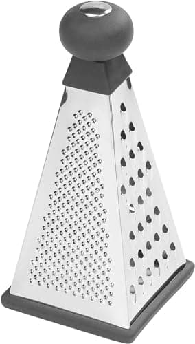 Image of Tala Stainless Steel Pyramid Grater, 4 Sided Handheld Box Grater for Slicing, Grating, Zester and Shredding Cheese, Vegatables and Other Foods, with Grip Handle and Non-Slip Base