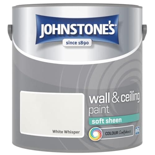 Image of White Whisper Johnstone’s Wall & Ceiling Soft Sheen Paint 2.5L – Subtle Sheen Finish, Durable & Washable, Quick Dry, Low Odour Interior Paint for Walls & Ceilings