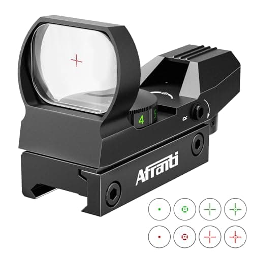 Image of Afranti Red Dot Sight Scope Tactical 4 Reticles Green & Red Air Rifle Scope with 20mm Weaver/Picatinny Rail Mount and Cover for Hunting Crossbow