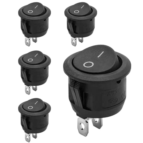 Image of 5 Pcs 12V Toggle Rocker Switch Set, Durable ON/OFF Light Switches with LED Indicator, Heavy-Duty Metal Toggle Switch for Car, Boat, Truck, RV, and Household Electrical Applications