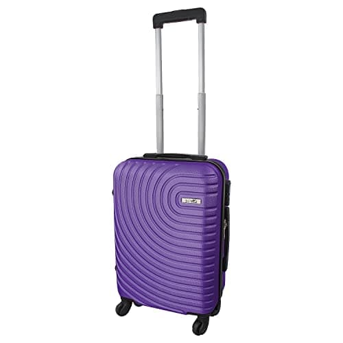 Image of Daniel James Cabin Suitcase - 18” or 20” Lightweight Carry On Hand Luggage with 4 Spinner Wheels - Airline Approved Hard Shell ABS Trolley Case Bag with Combination Lock (Purple, 18-INCH)