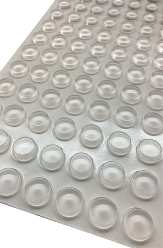 Image of Clear Self Adhesive Polyurethane Bumper Stops Feet Bumpons 20mm x 6.2mm Cylindrical (Pack of 100)