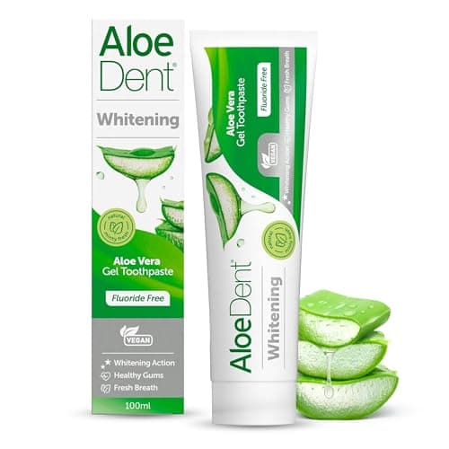 Image of Aloe Dent Whitening Aloe Vera Toothpaste Fluoride Free, Natural Action, Vegan, Cruelty Free , SLS Free, Naturally White, Healthy Gums , 100 ml, packaging may vary