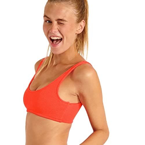 Image of BANANA MOON Justin Scrunchy Women's Bikini Top, Living Coral, XXS