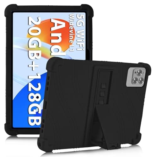Image of ATOOZ Universal 10.1 Inch Tablet Case for TABWEE/Gleeso/Whitedeer/Byxsb C10/Ainmel/ROWT A10/Ckypad/DOOGEE/TECLAST/Blackview/OSCAL/BYYBUO/Hotlight/Higrace/Sgin Soft Silicone Case with Stand (Black)