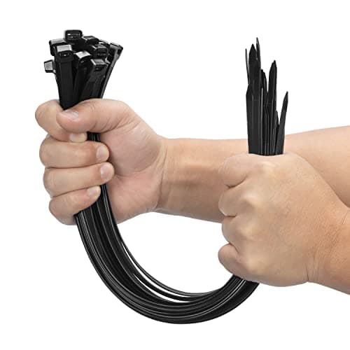 Image of XINGO 100 PCS Black Cable Ties Heavy Duty, 400mm x 9mm Long with 80 KGS Ultra Strong Tensile Strength, Large UV Resistant Cable Ties Extra Long Tie Wraps for Outdoor Use