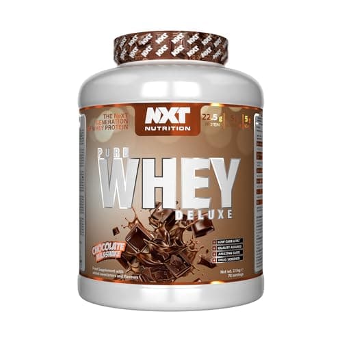 Image of NXT Nutrition Pure Whey Deluxe 2.1kg | Whey Protein | Muscle Growth and Recovery | 70 Servings | 5g Glutamine | 5g BCAA | Chocolate Milkshake