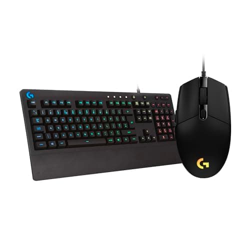 Image of Logitech G213 Prodigy Gaming Keyboard with G203 LIGHTSYNC Gaming Mouse with Customizable RGB Lighting, QWERTY UK Layout - Black