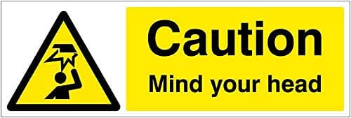 Image of Caledonia Signs 14216G Caution Mind Your Head Sign, 300 mm x 100 mm, Rigid Plastic