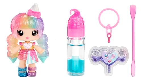 Image of Yummiland Lip Gloss Doll: Mystery Color Change - Stephie Snowcone - Includes 1 Doll, DIY Lip Gloss + Removable Keychain, Cosmetic Play, Collectible, Suitable for Children Ages 4+
