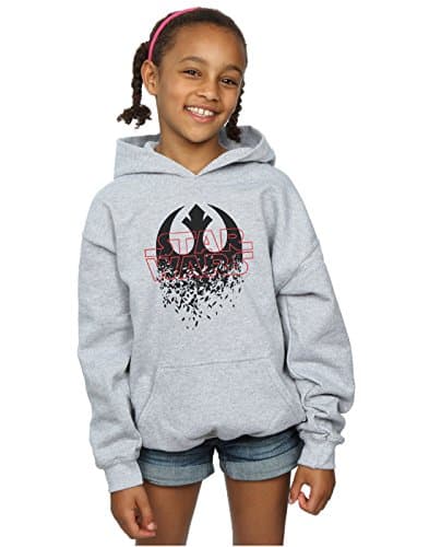 Image of Star Wars Girls The Last Jedi Shattered Emblem Hoodie 5-6 Years Sport Grey