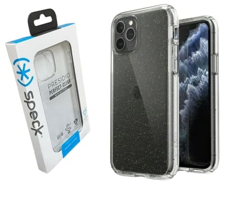 Image of Speck Products Presidio Perfect-Clear with Glitter iPhone 11 Pro Case, Clear with Gold Glitter