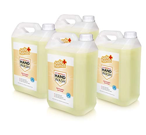 Image of Safe Hands | Hand Wash Liquid Soap | Citrus Scent of Mandarin, Lime & Basil | 5 Litre Refill (4 Bottles) Bulk Buy | Antibacterial & Antiviral | Kind to Skin | Tested & Certified