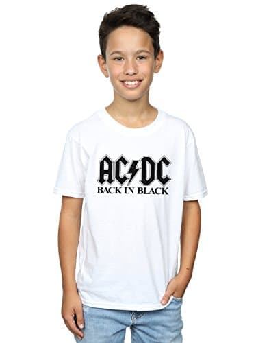 Image of AC/DC Boys Back in Black Logo T-Shirt 7-8 Years White