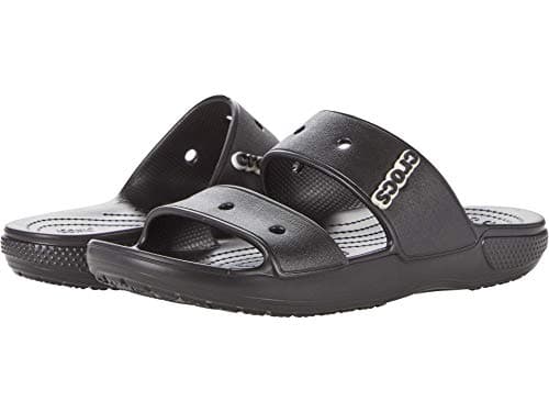 Image of Crocs Classic Sandal, Unisex-Adult Sandal Two Strap Slip On Sliders, in Black, Size 12 UK