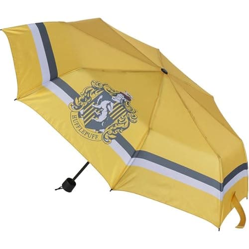 Image of CERDÁ LIFE'S LITTLE MOMENTS Harry Potter Umbrella for Teens and Adults - Windproof Umbrella with Elegant Hogwarts Design and Automatic Opening, Hufflepuff, Standard