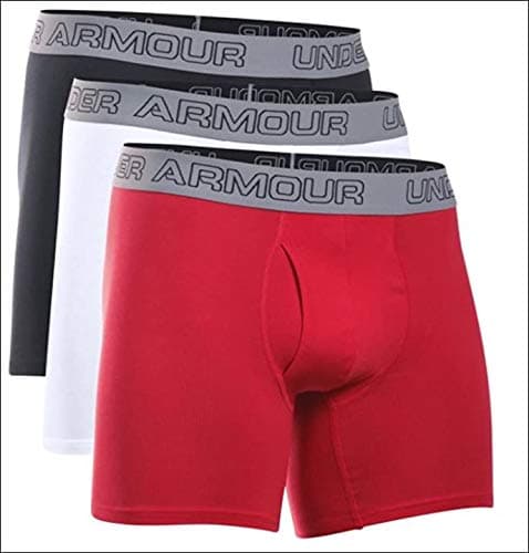 Image of Under Armour Men's Charged Cotton® Stretch 6" Boxerjock® - 3-Pack LG White