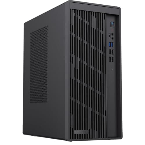Image of Enterprise Workstation Black Office Business PC Case, Micro ATX, 8cm Fan, Mesh Front, USB 3.0, USB Type-C
