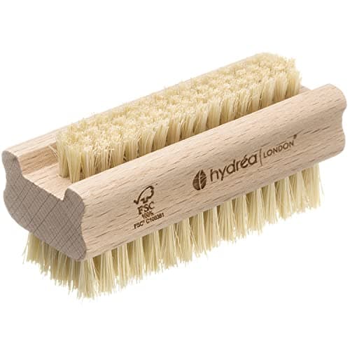 Image of Hydrea London Nail Brush - Double-Sided Pedicure & Manicure Brush with Natural Cactus Bristles - 100% Vegan Hand Scrub, Fingernail Cleaner, & Tough Toenail Cleaning Scrubber - FSC® Certified Beechwood