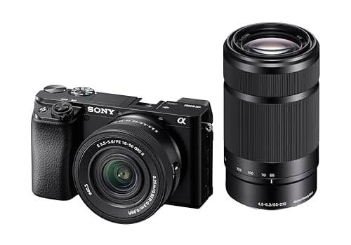 Image of Sony Alpha 6100 APS-C Mirrorless Camera with 16-50 mm & 55-210 mm Fast 0.02s Auto Focus with Eye Detection for Humans and Animals, 4K Film Recordings and Tilting Display